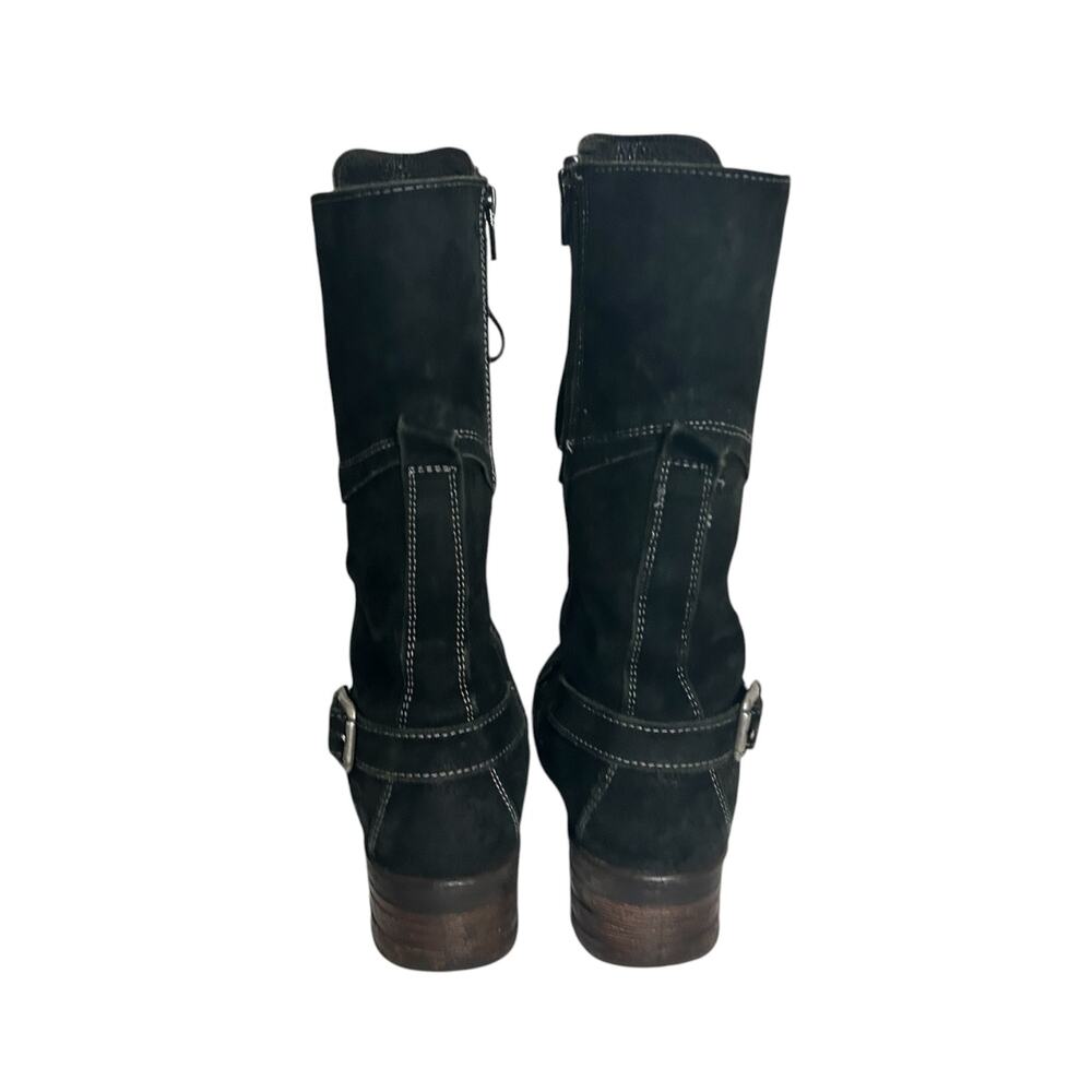 Taos Tall Crave Boots Suede Combat Buckle Lace Tall Black 36 - Picture 6 of 7